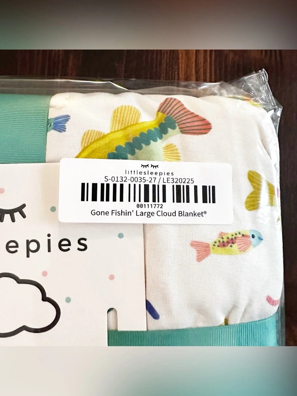 Little Sleepies Gone Fishin' Large Cloud Blanket - Picture 7 of 7
